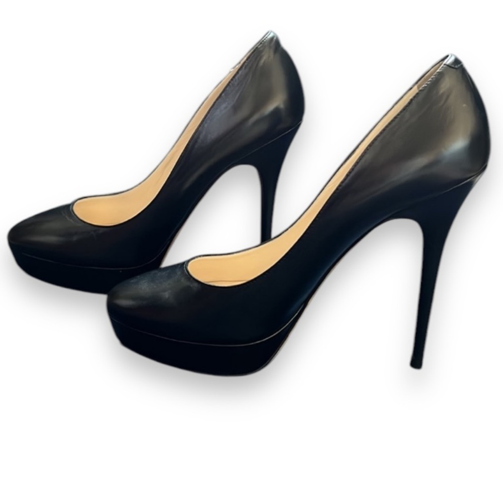 Jimmy Choo Black Leather Platform Pumps  | EUC Size 40